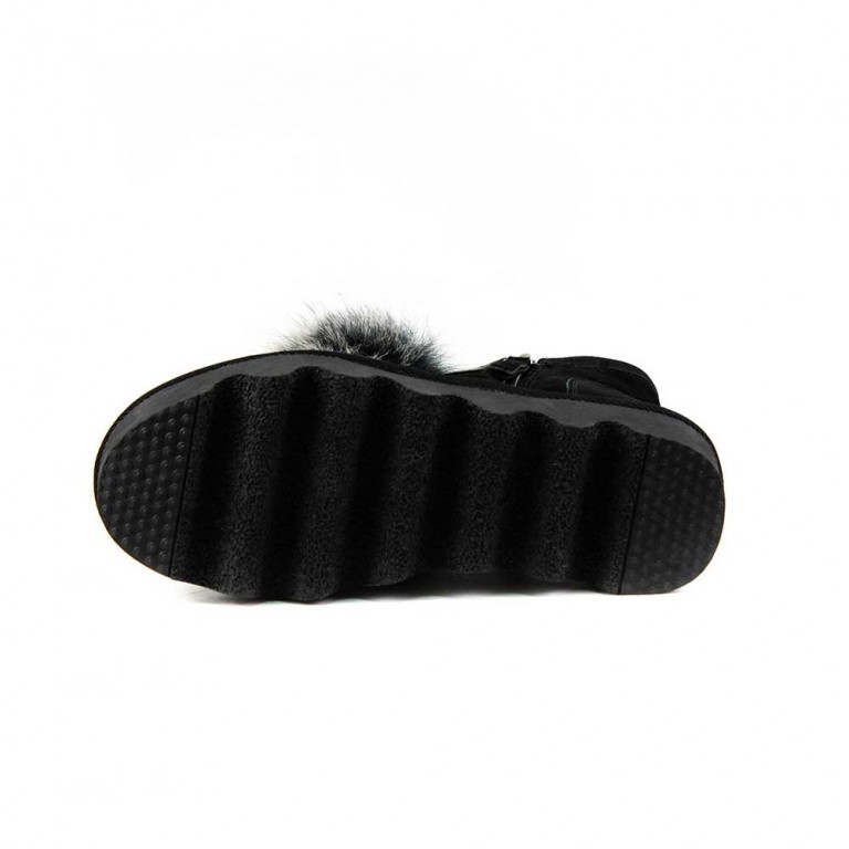 Ботинки зимние женские Sopra L2008 черная замша