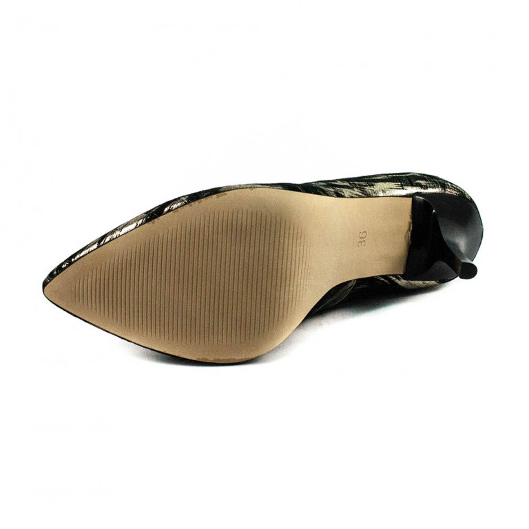 Туфли женские Tutto Shoes T3016 черно-золотая кожа