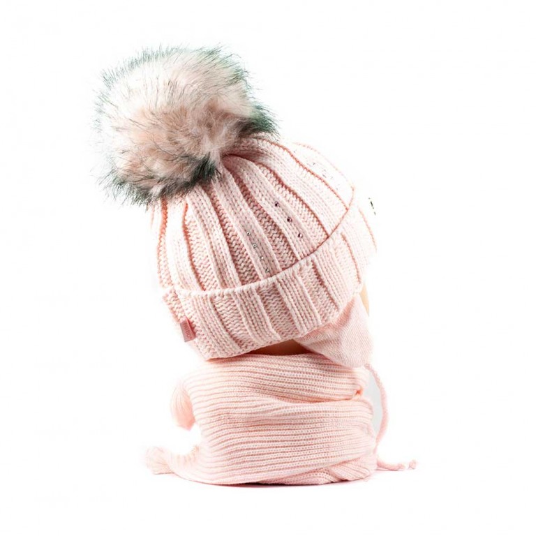 1267Fila шапка-шарф розовая 48-50