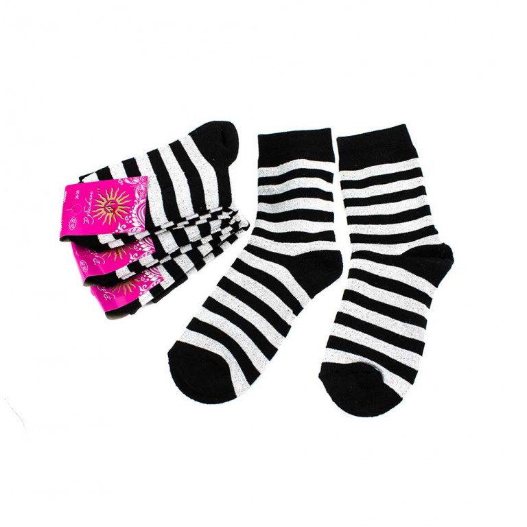 Шкарпетки жіночі Рубіж-Текс 122 чорні смужка 36-39