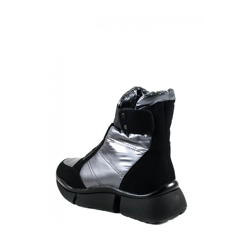 Ботинки зимние женские Prima D'arte 91259-F414-2 черно-серые