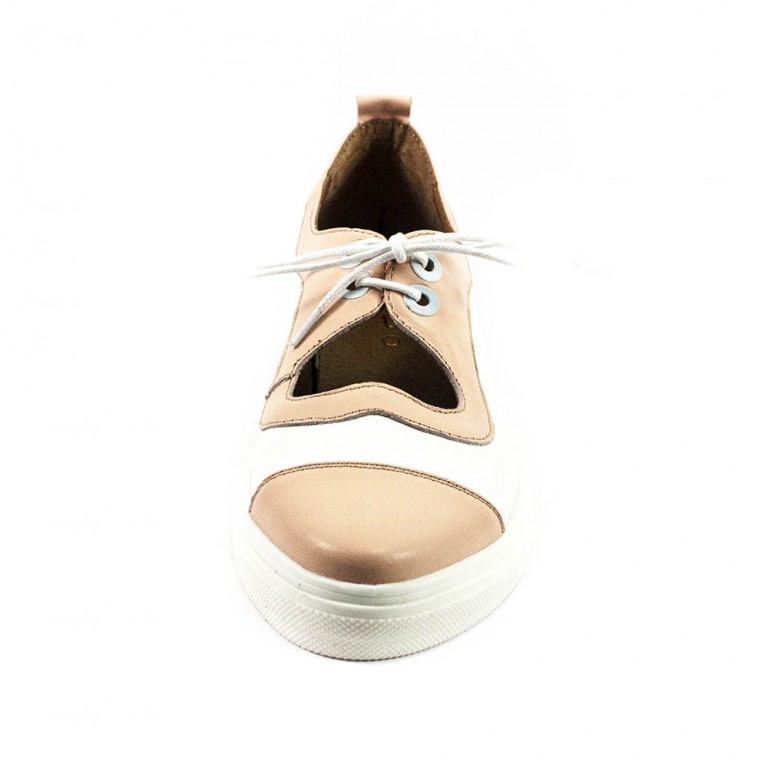 Туфли женские Tutto Shoes T3344 розово-белая кожа