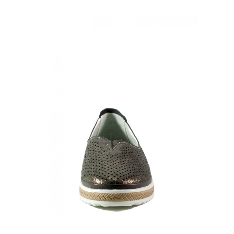 Мокасины женские Allshoes 17128-3K темно-серебряные