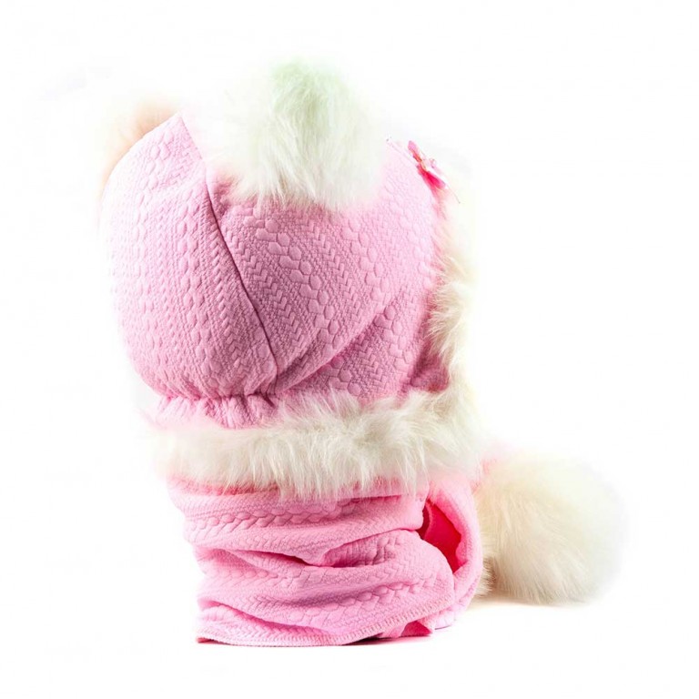 Жаккара шапка-шарф світло-рожевий