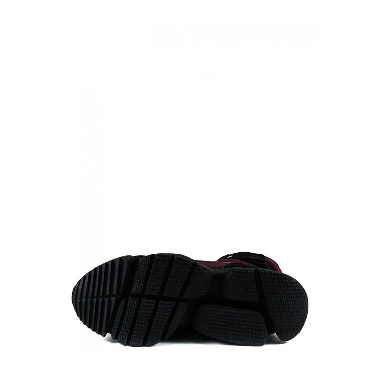 Ботинки зимние женские Prima D'arte 1552-F28-5 черно-бордовые