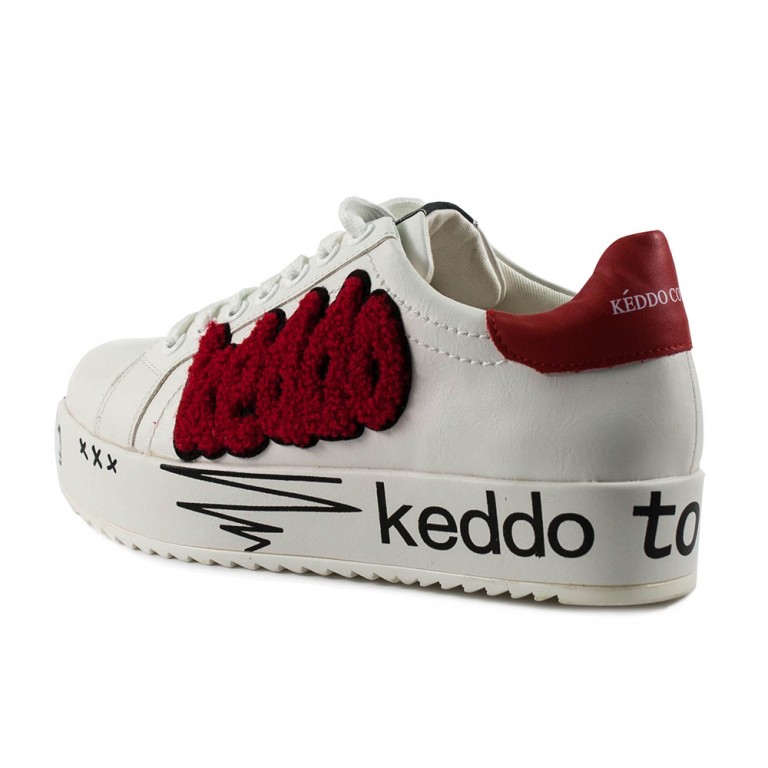 Кеды женские Keddo 897110-13-01 бело красные