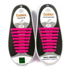 Аксессуары для обуви Coolnice Силиконовые шнурки 8х8 розовые