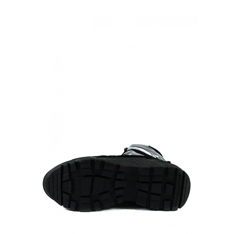Ботинки зимние женские Lonza 1627-S707 черно-серебряные