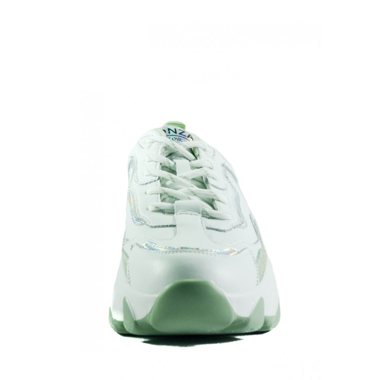 Кроссовки демисезон женские Lonza T012-15 бело-зеленые