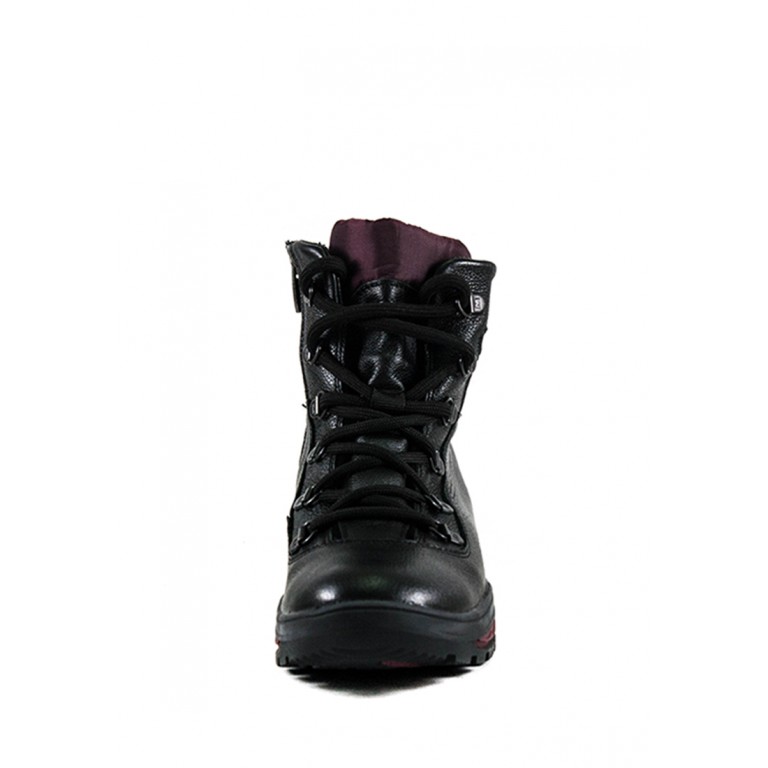 Ботинки зимние женские MIDA 24779-16Ш черно-бордовые