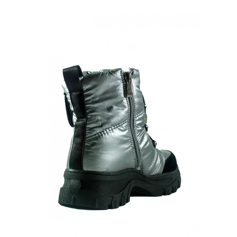 Ботинки зимние женские Lonza СФ 3951-N581 серебряные