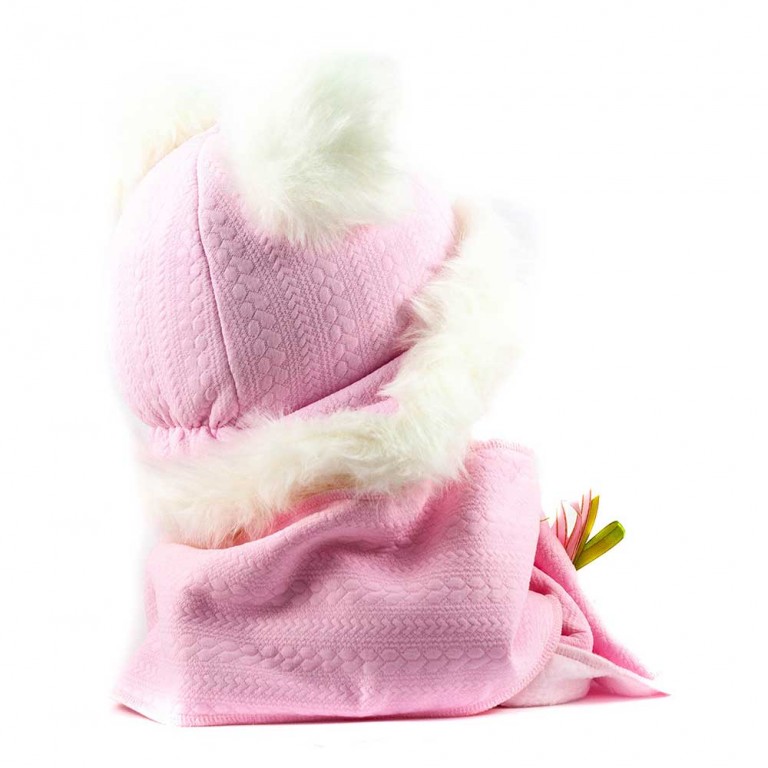 Жаккару-1 шапка-шарф светло-розовый
