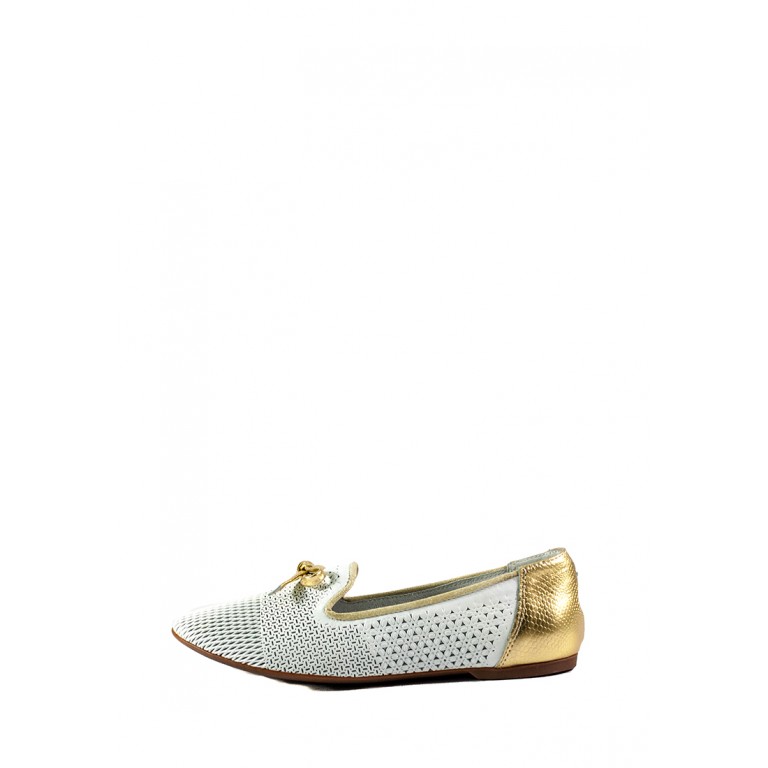 Туфли женские MIDA 23783-317 бело-золотые