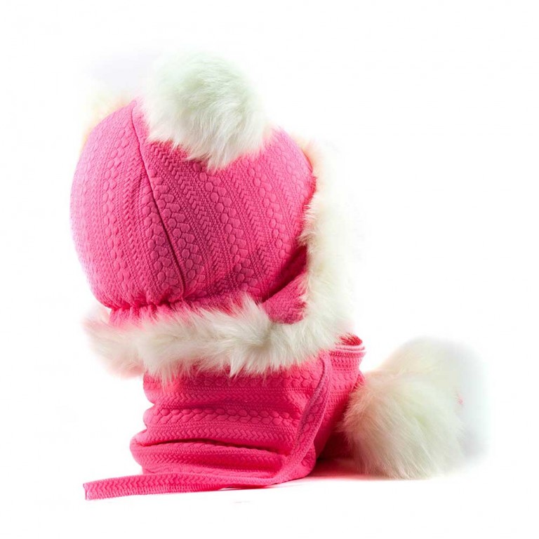 Жаккару шапка-шарф розовый