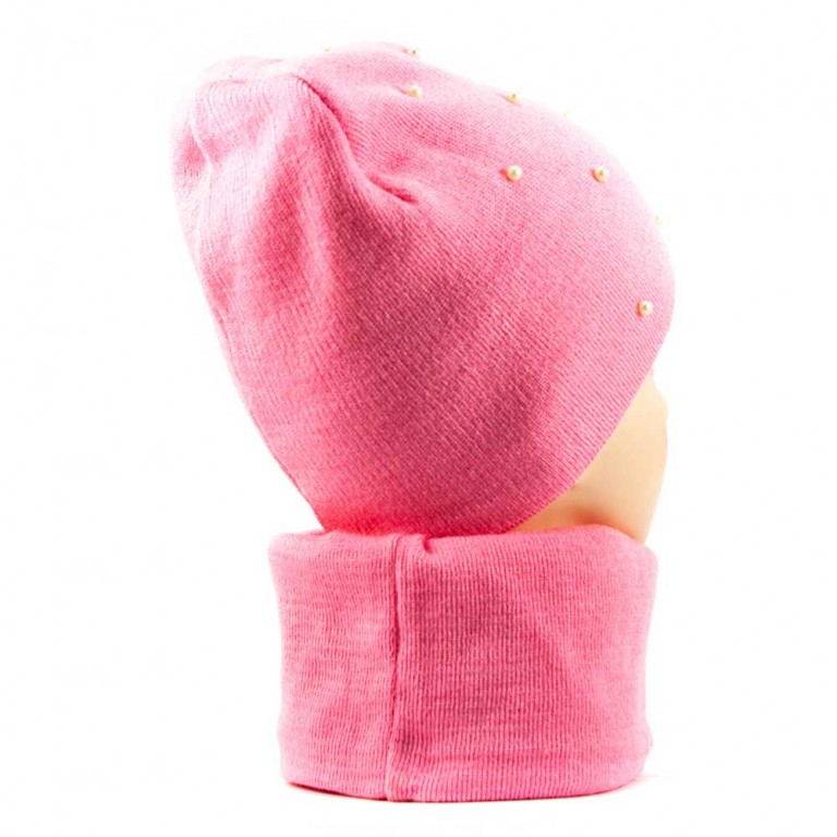 2147 шапка-снуд рожевий