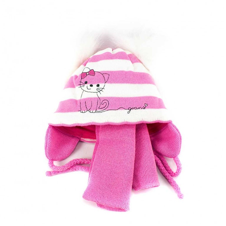 A585ST рожева шапка-шарф 40-42