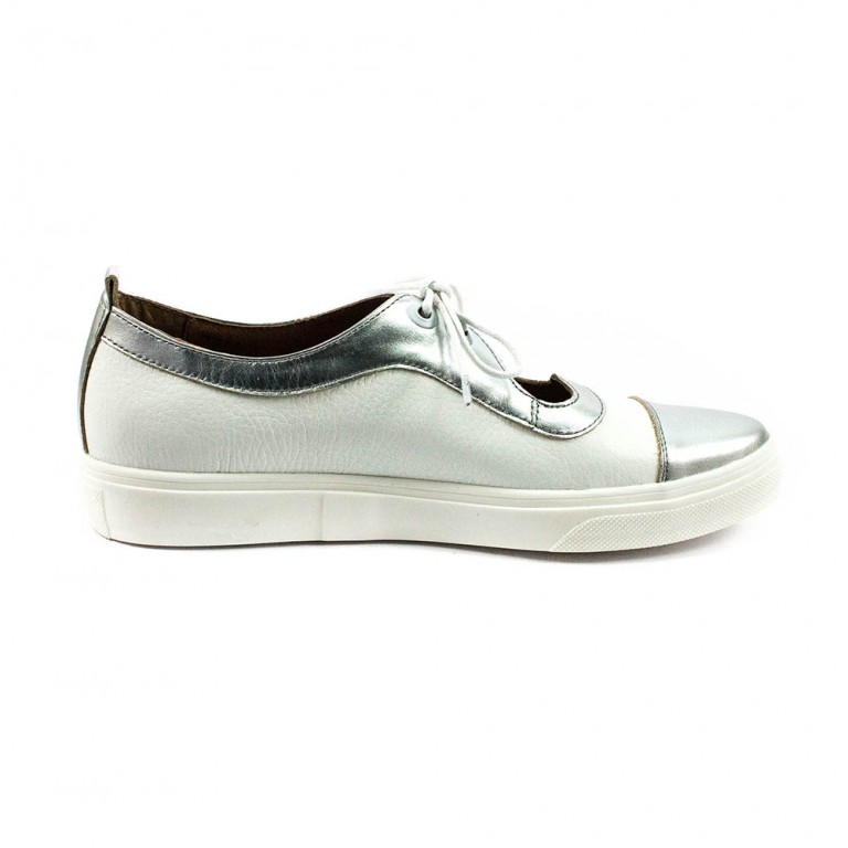 Туфли женские Tutto Shoes T3342 серебрянно-белая кожа