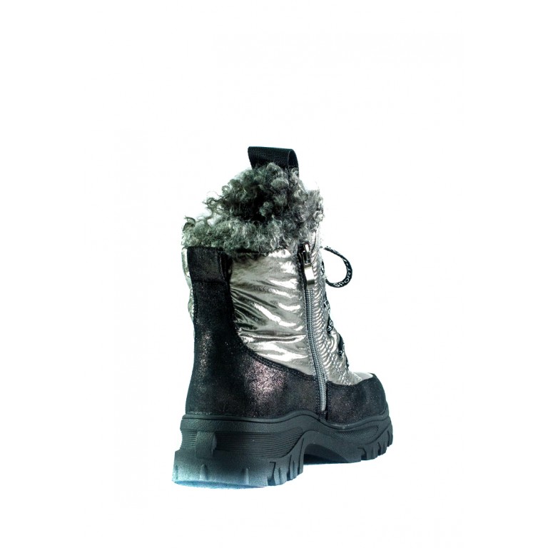 Ботинки зимние женские Lonza СФ 3951-Z939 серебряные