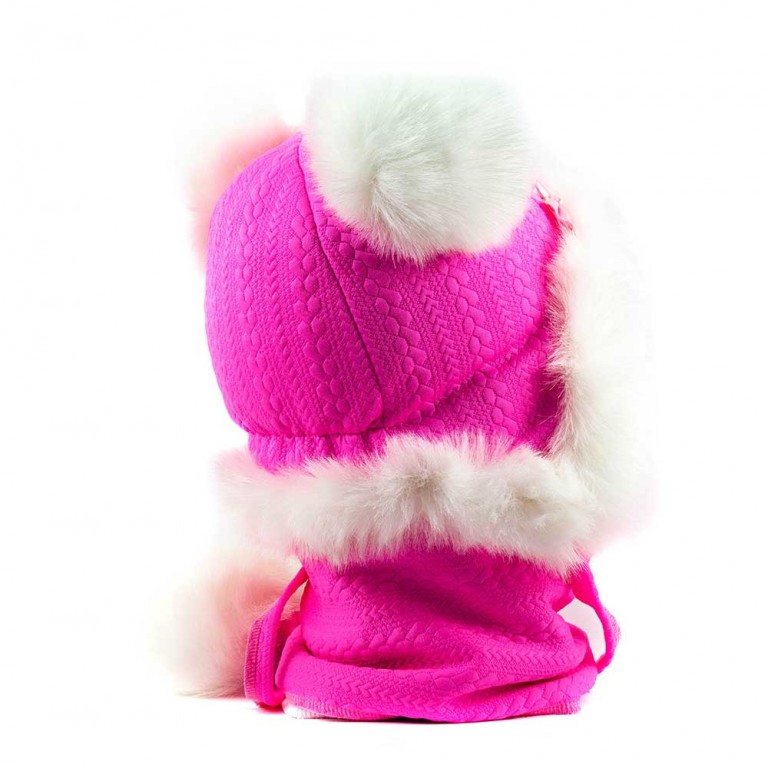 Жаккару-2 шапка-шарф розовый