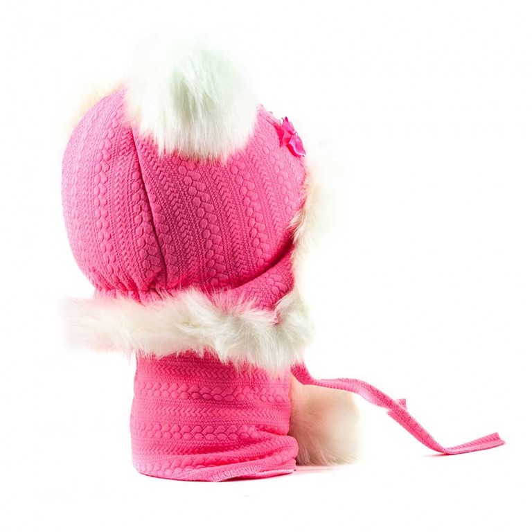 Жаккару-1 шапка-шарф розовый