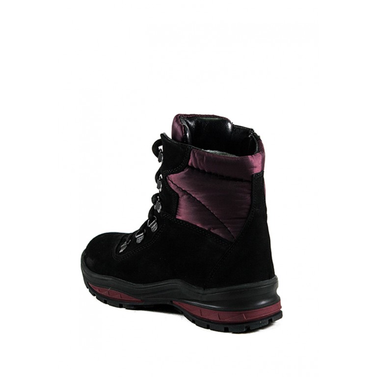 Ботинки зимние женские MIDA 24779-9Ш черно-бордовые