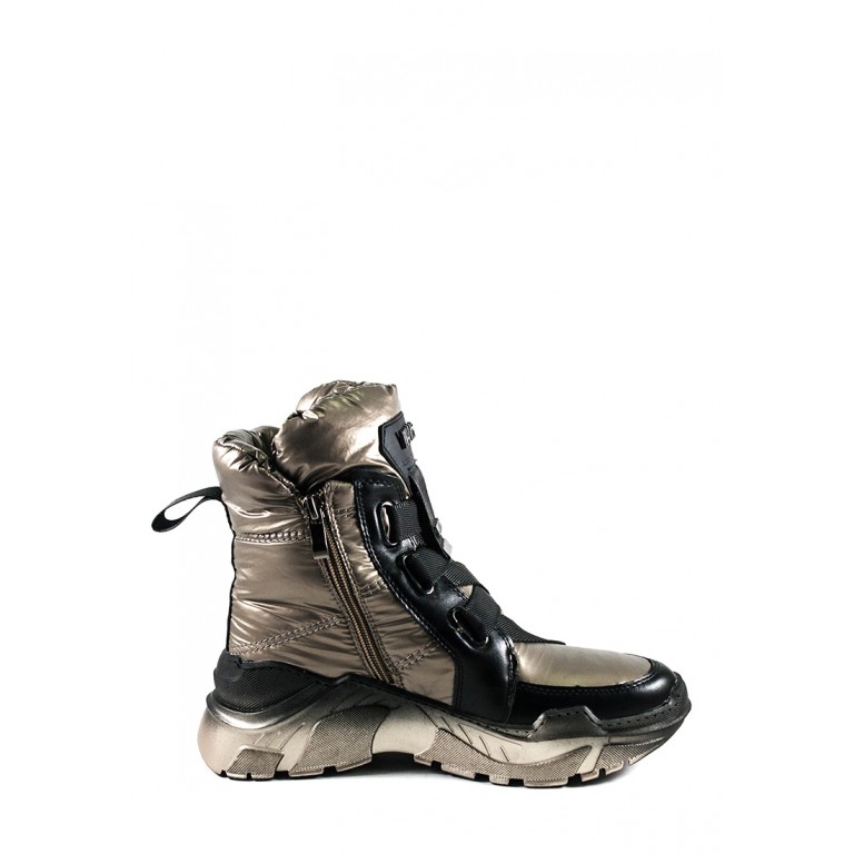 Ботинки зимние женские Prima D'arte 1627-F408-3 черно-бежевый