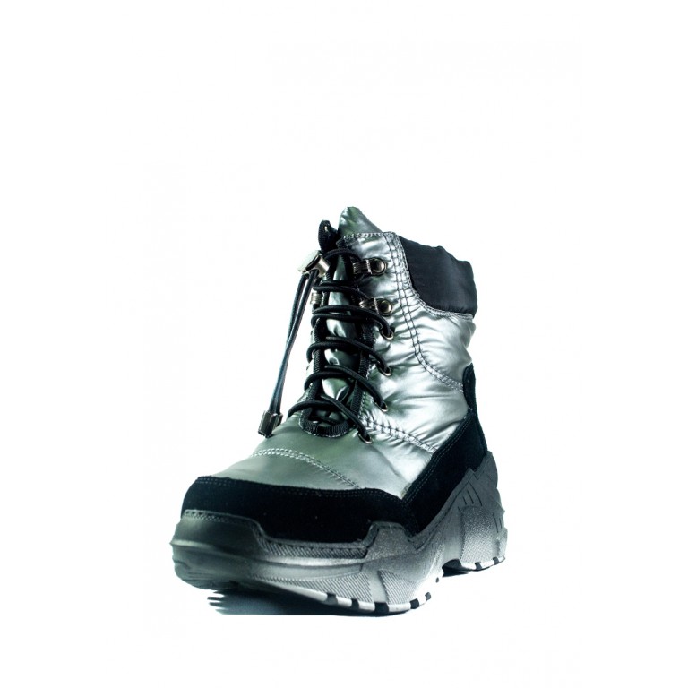 Ботинки зимние женские Lonza СФ 1627-S729 серебряные
