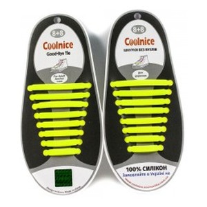 Аксессуары для обуви Coolnice Силиконовые шнурки 8х8 жёлтый