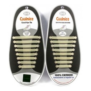Аксессуары для обуви Coolnice  Силиконовые шнурки 8х8 белое золото