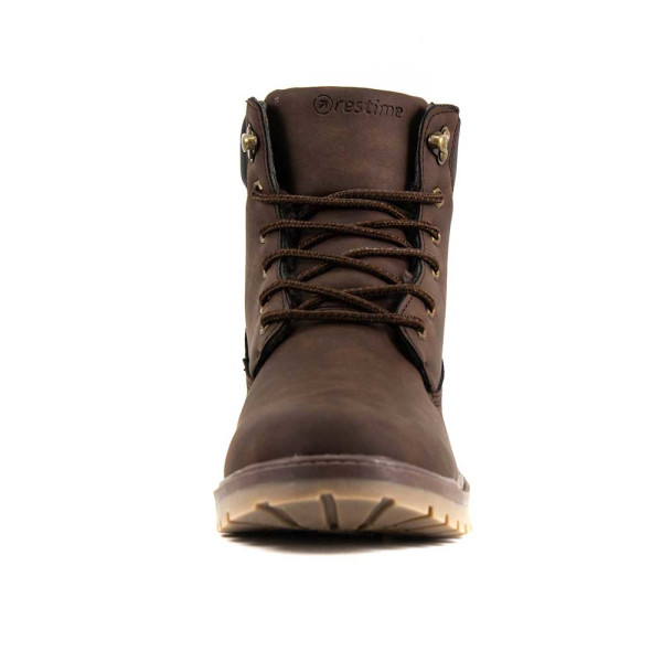 Ботинки зимние мужские Restime KMZ18104 темно-коричневые