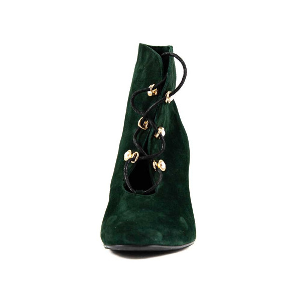 Ботинки демисез женск CRISMA CR1918 темно-зеленая замша