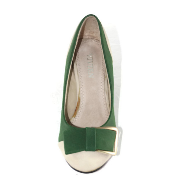 Туфли женские Vivien Q2-1274Т зелено-серый