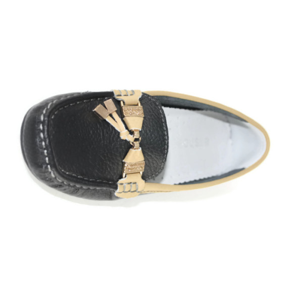 Мокасины женские Allshoes 98261 черно-бежевый