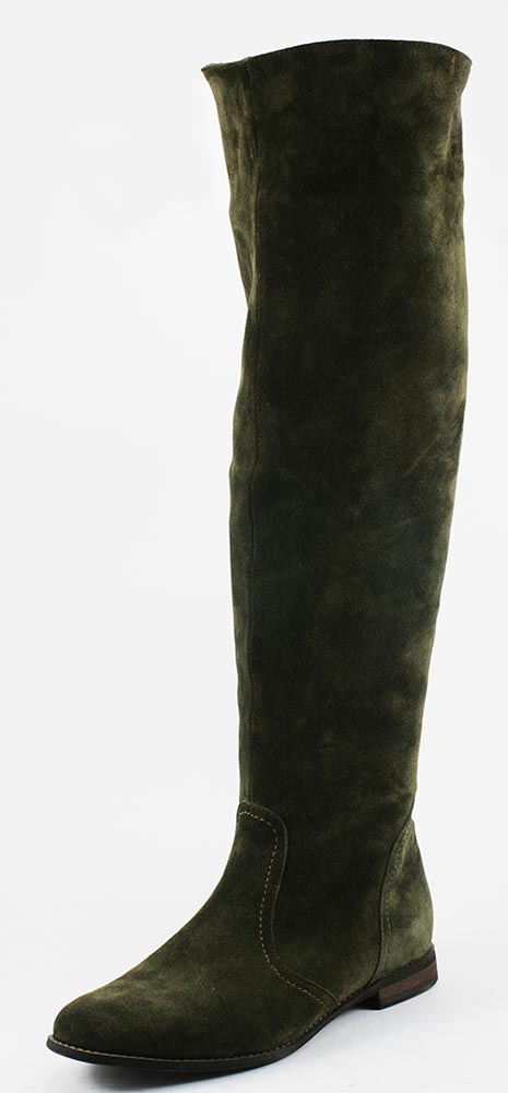 Ботфорты демисезонные женские VOG БФ-1041з оливковая замша Ботфорты демисезонные женские VOG БФ-1041з оливковая замша