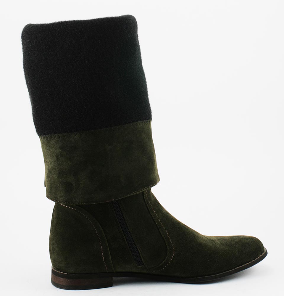 Ботфорты демисезонные женские VOG БФ-1041з оливковая замша Ботфорты демисезонные женские VOG БФ-1041з оливковая замша