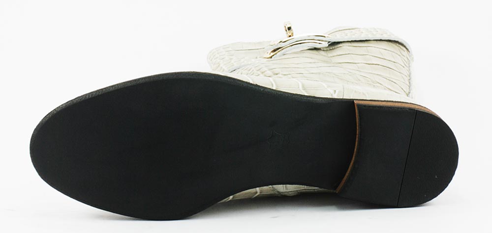 Ботинки демисезонные женские VOG Б-1003к бежевая кожа+крокодил Ботинки демисезонные женские VOG Б-1003к бежевая кожа+крокодил