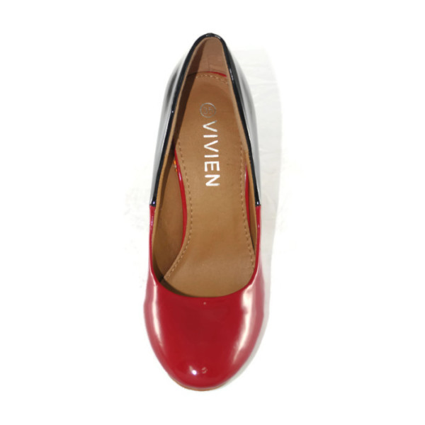 Туфли женские Vivien Q2-1416Т красно-черный