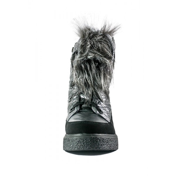 Ботинки зимние женские Prima D'arte 1480-F622-2 серо-черные